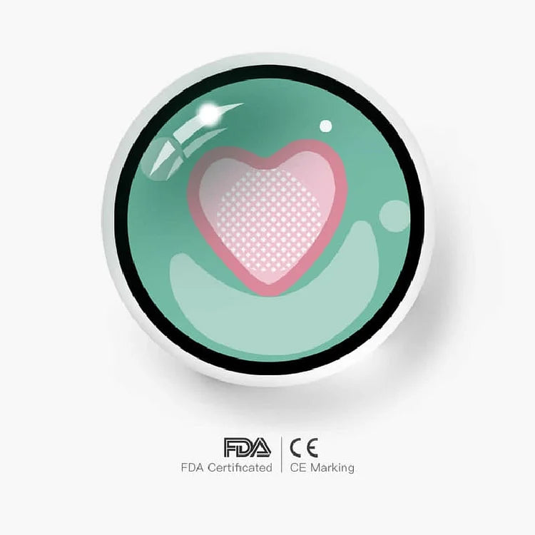 LENSPOISON-Pink Green Heart