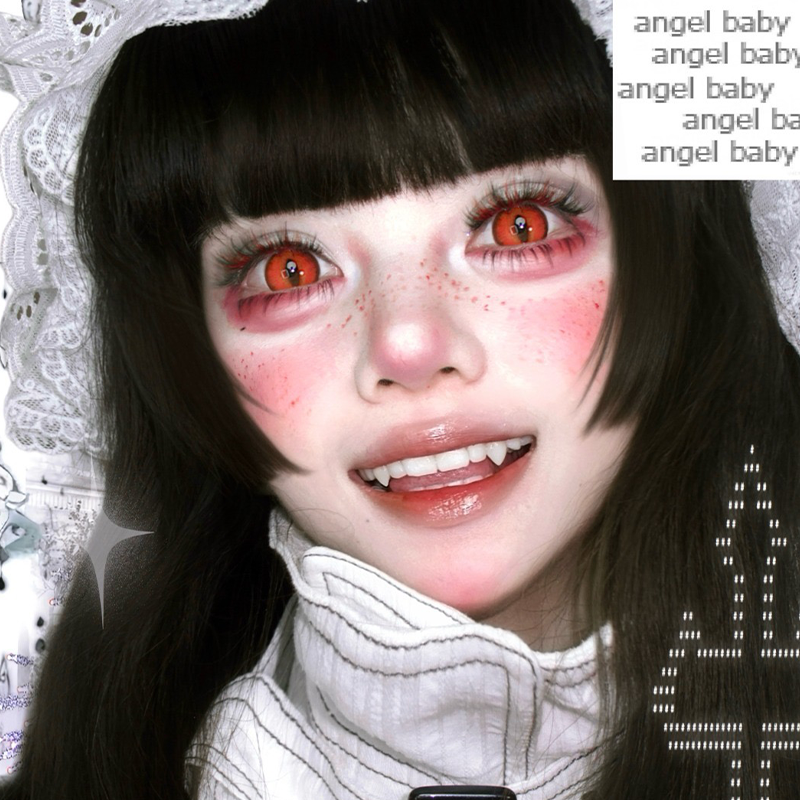 LENSPOISON-Doya Cat Eye Red（Weighted, 1 day disposable)
