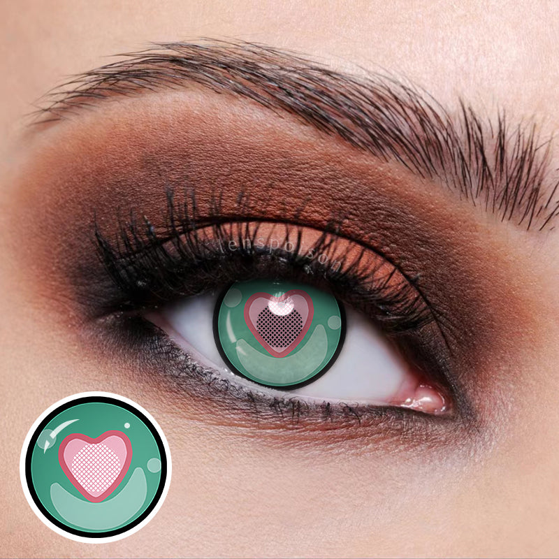 LENSPOISON-Pink Green Heart