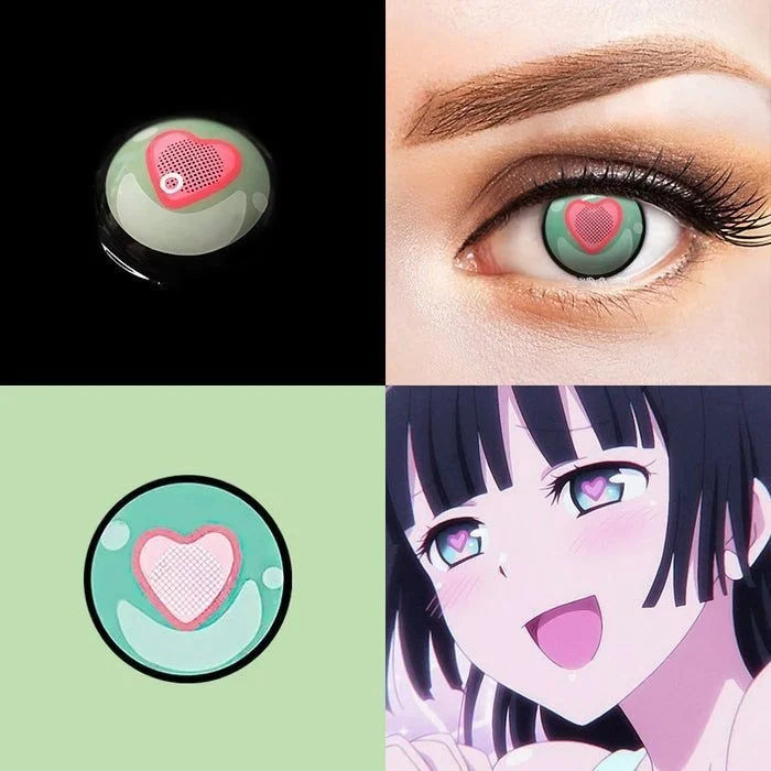 LENSPOISON-Pink Green Heart