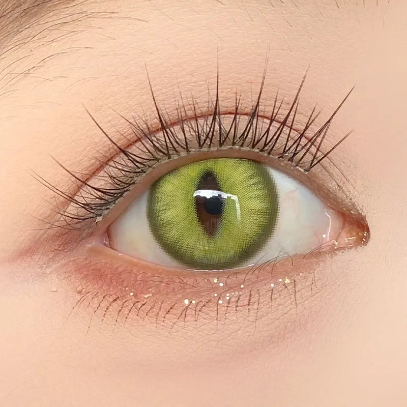 LENSPOISON-Doya Cat Eye Green（Weighted, 1 day disposable)