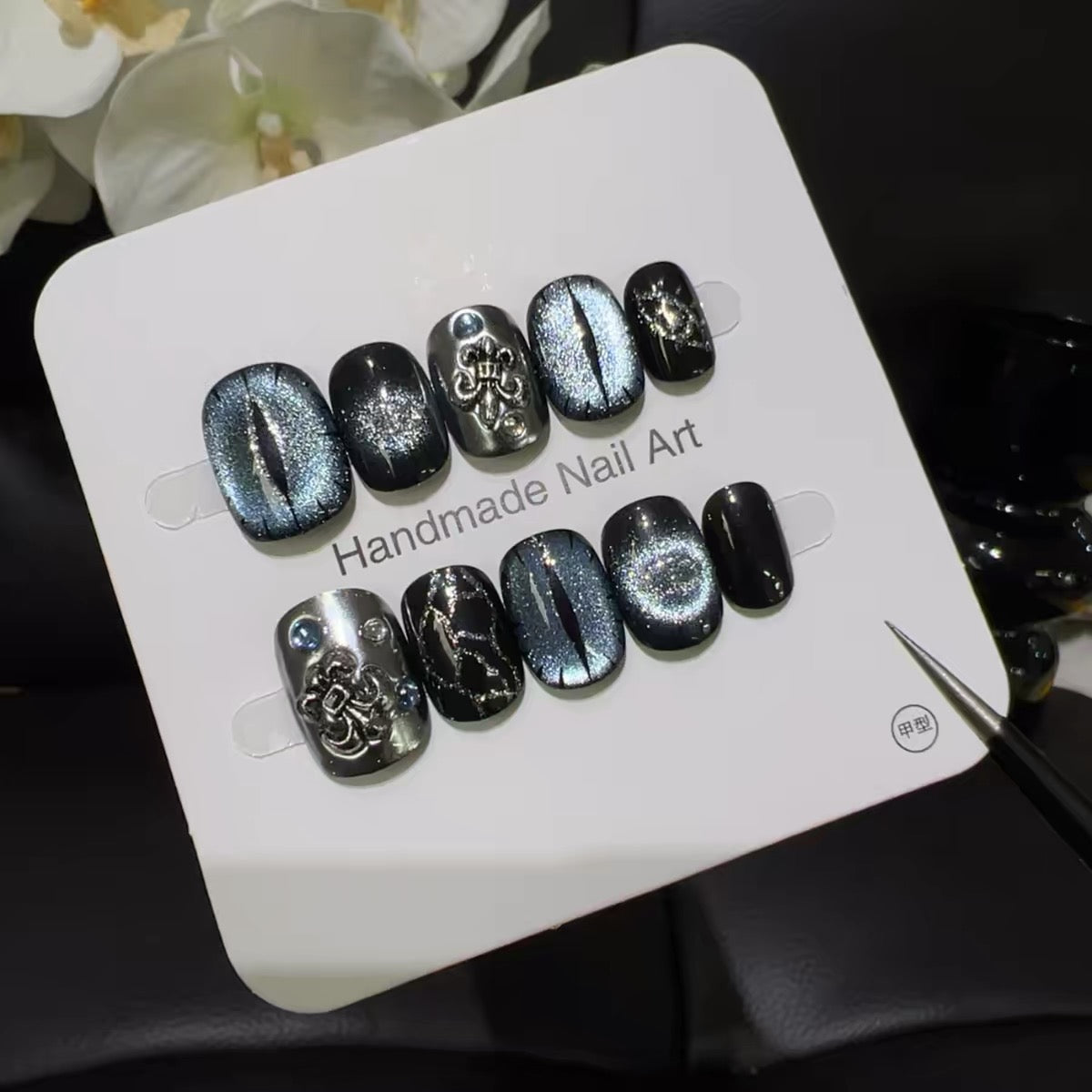 [Fractured Silver Eye] Cool, stylish, handmade, unique, heavy metal, wearable, punk, spicy girl style, sticker