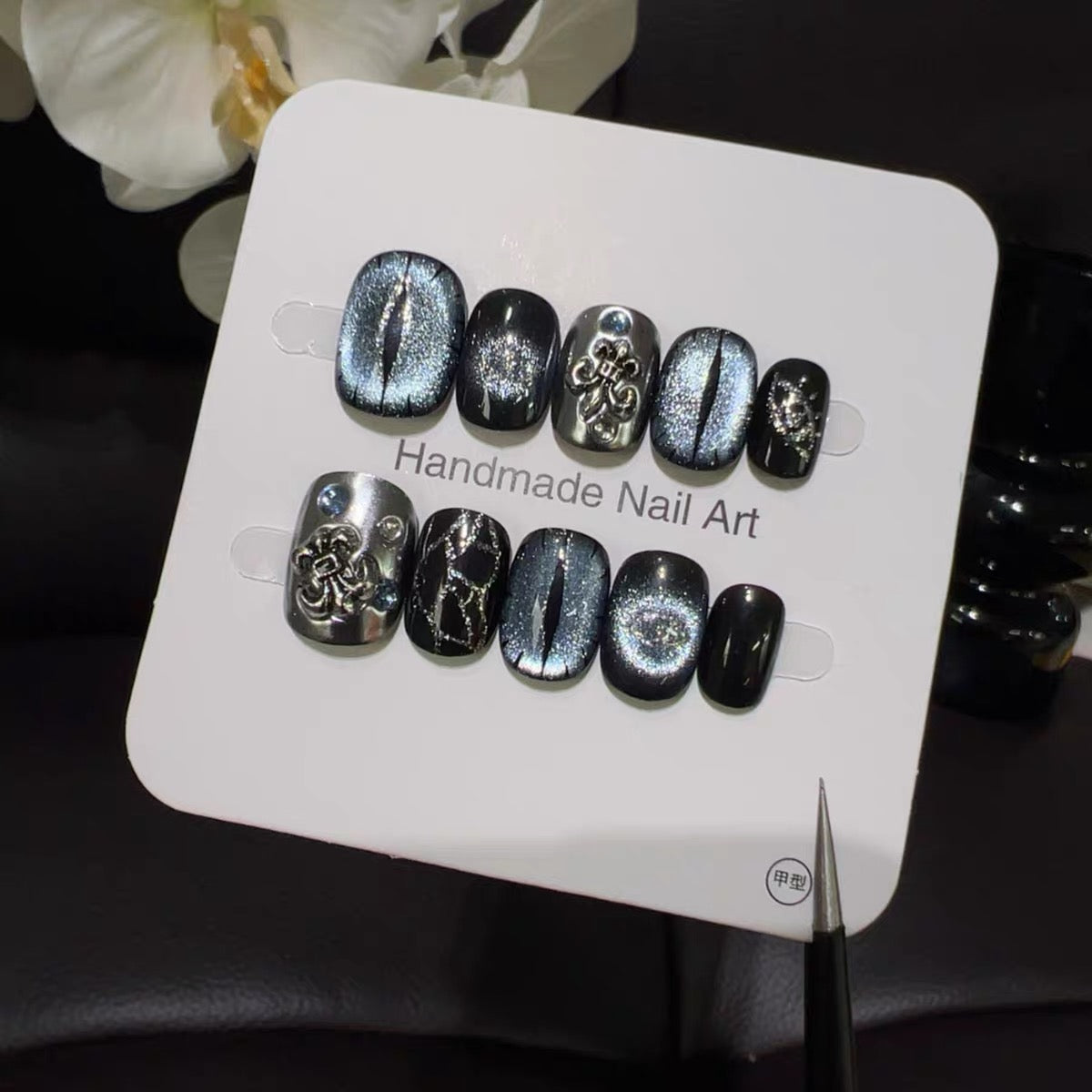 [Fractured Silver Eye] Cool, stylish, handmade, unique, heavy metal, wearable, punk, spicy girl style, sticker