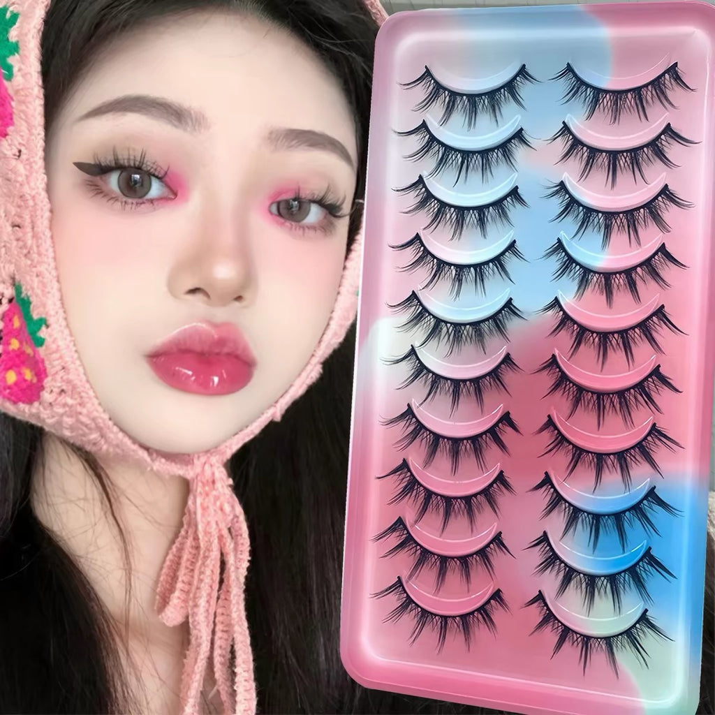 European and American thick Asian mixed appearance exaggerated cartoon big demon false eyelashes hard stem crossed eyelashes curled up
