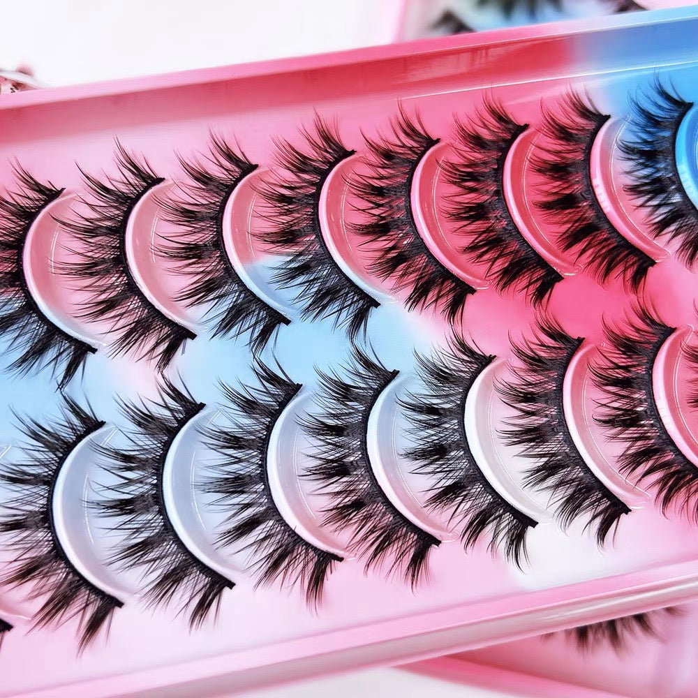 European and American thick Asian mixed appearance exaggerated cartoon big demon false eyelashes hard stem crossed eyelashes curled up