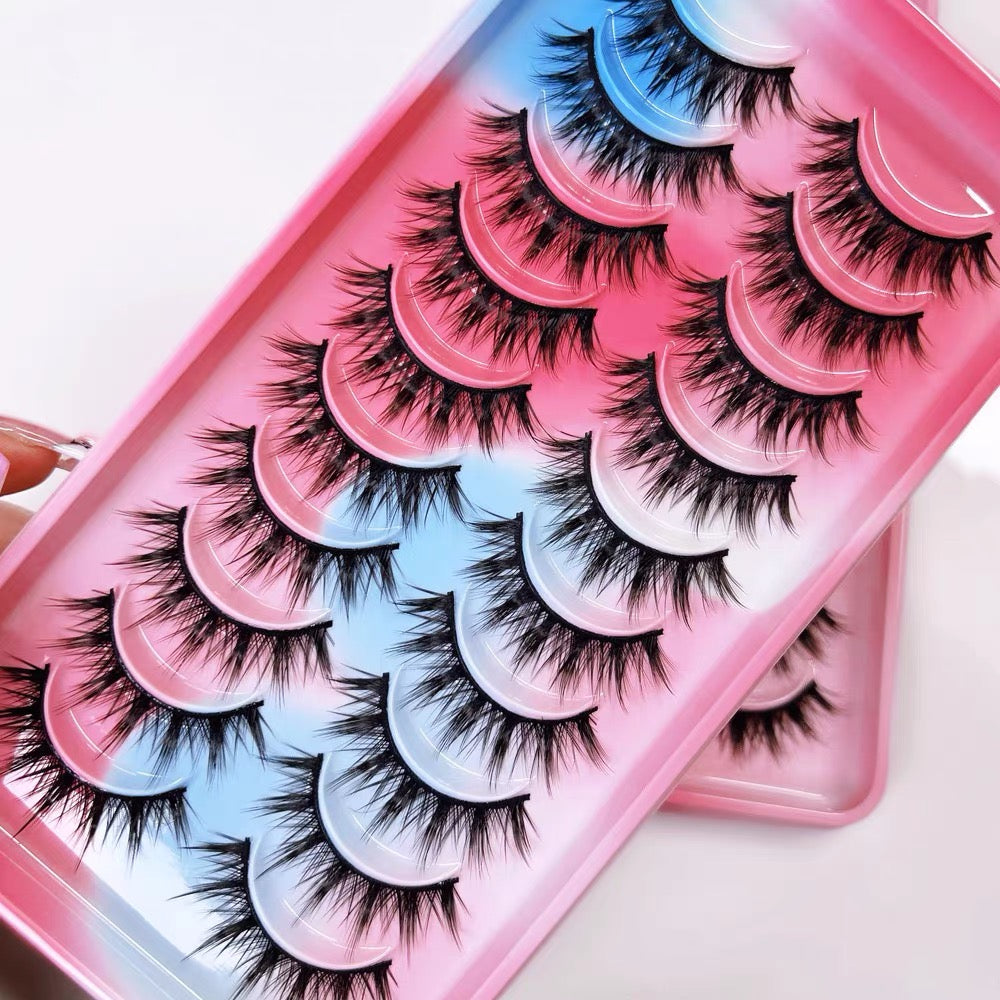 European and American thick Asian mixed appearance exaggerated cartoon big demon false eyelashes hard stem crossed eyelashes curled up