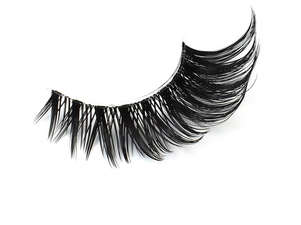 Mixed-race 3D, 5 pairs of fox-like cat eyes, slanted, black tips, cat simulation, natural, thick, curled, one-piece eyelashes