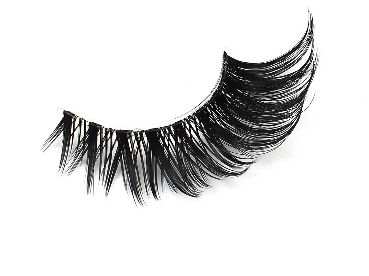Mixed-race 3D, 5 pairs of fox-like cat eyes, slanted, black tips, cat simulation, natural, thick, curled, one-piece eyelashes