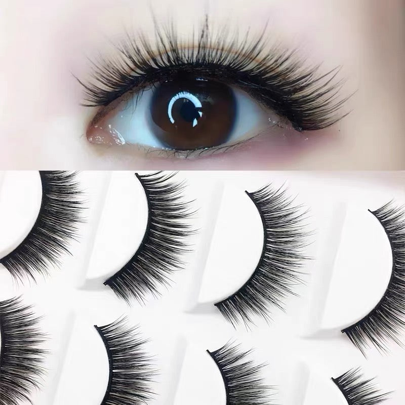 3D false eyelashes for women, cotton thread, mink hair, soft, natural, thick, cross-eyed eyelashes, stage makeup, performance eyelashes