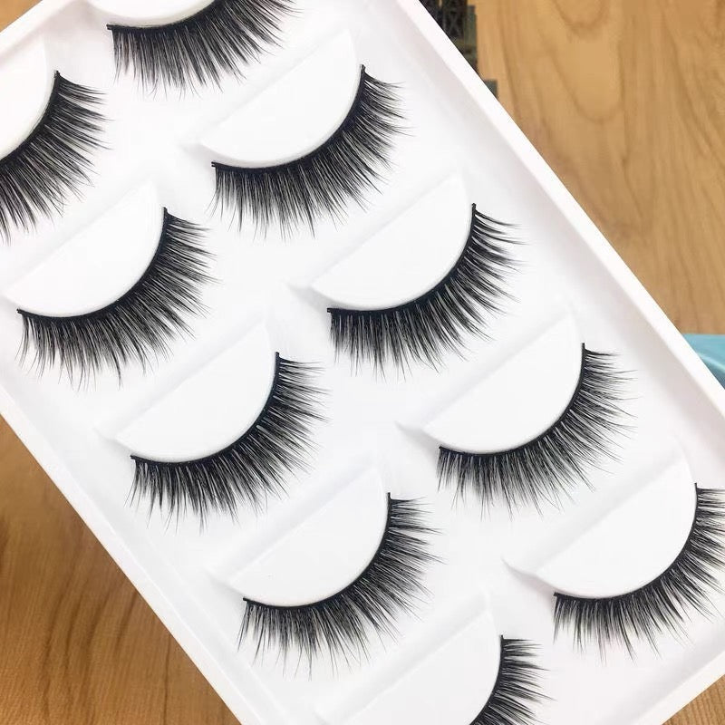 3D false eyelashes for women, cotton thread, mink hair, soft, natural, thick, cross-eyed eyelashes, stage makeup, performance eyelashes