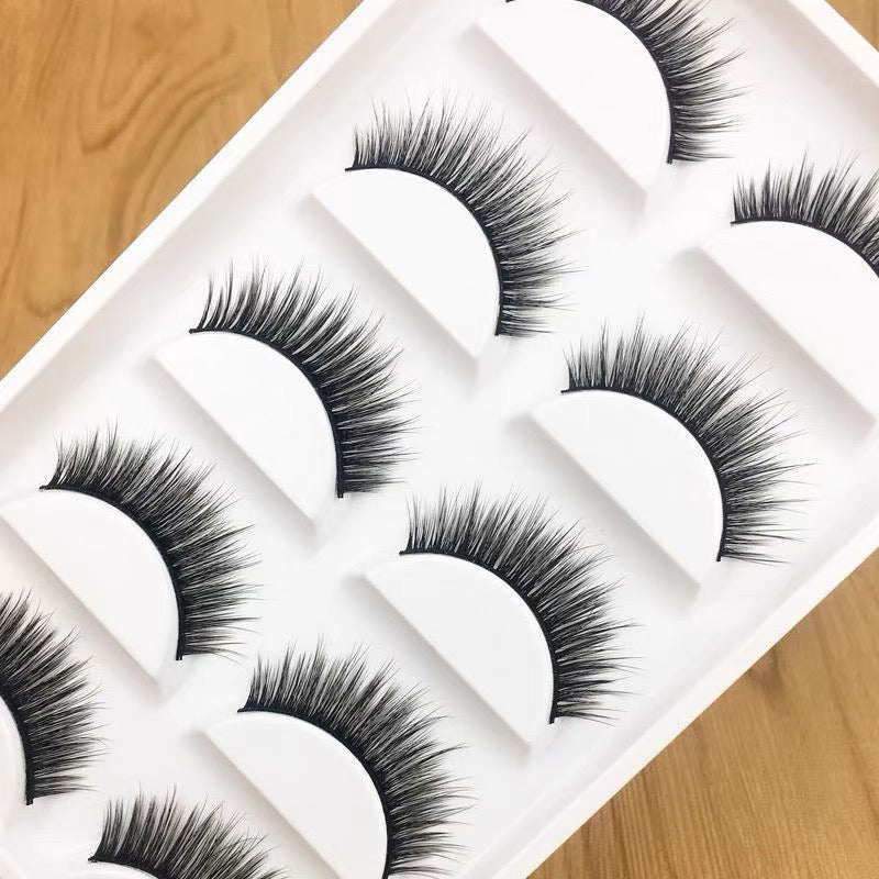3D false eyelashes for women, cotton thread, mink hair, soft, natural, thick, cross-eyed eyelashes, stage makeup, performance eyelashes