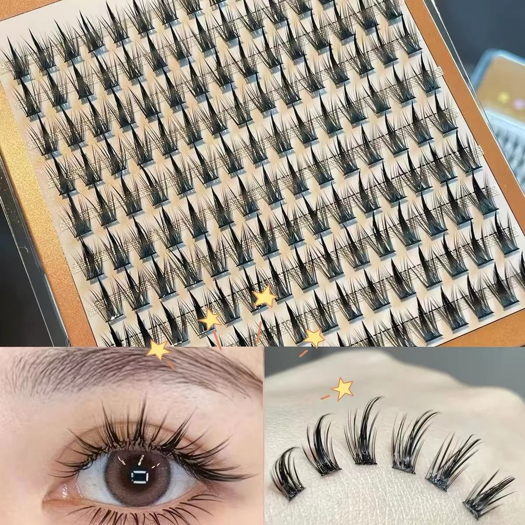 Large capacity Luodota tip wheat ear devil European and American mixed segmented thick fairy Barbie natural false eyelashes