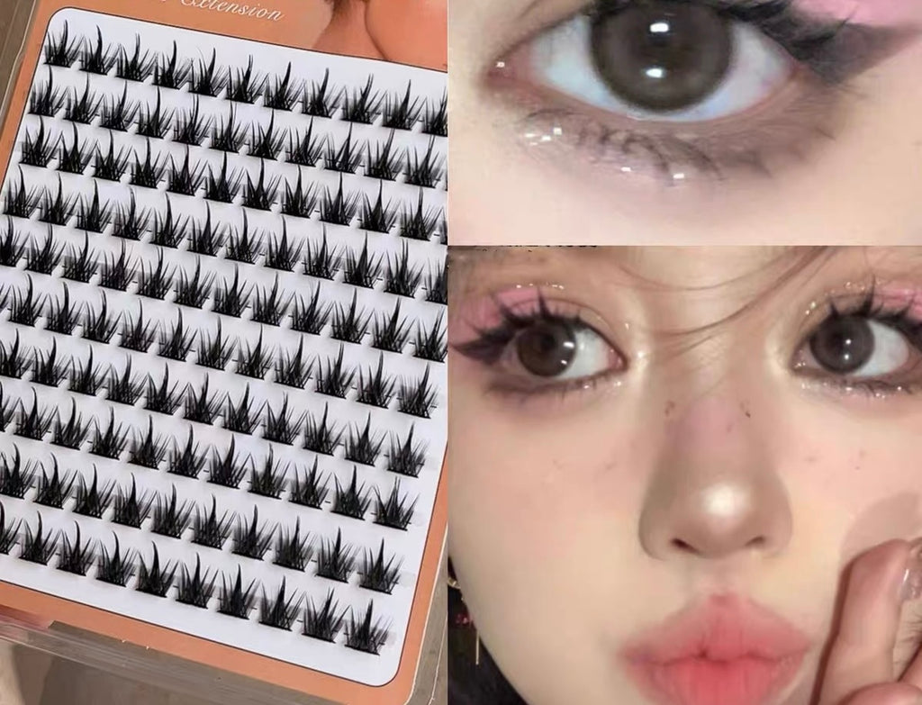 Large capacity Luodota tip wheat ear devil European and American mixed segmented thick fairy Barbie natural false eyelashes