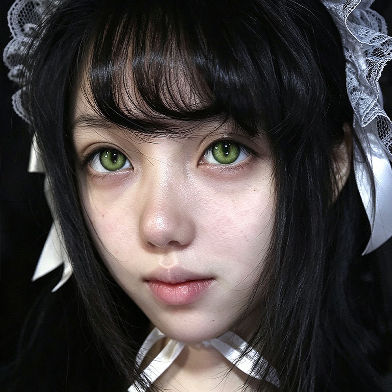 LENSPOISON-Doya Cat Eye Green（Weighted, 1 day disposable)