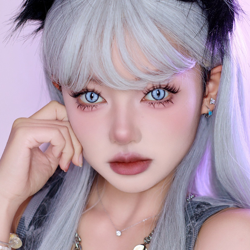 LENSPOISON-Doya Cat Eye Silver Gray（Weighted, 1 day disposable)