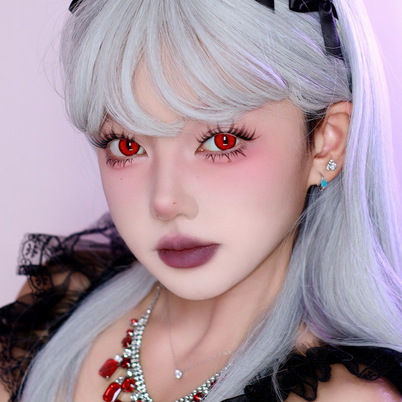 LENSPOISON-Doya Cat Eye Red（Weighted, 1 day disposable)