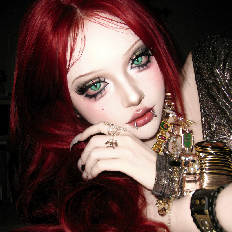LENSPOISON-Doya Cat Eye Cyan Green（Weighted, 1 day disposable)