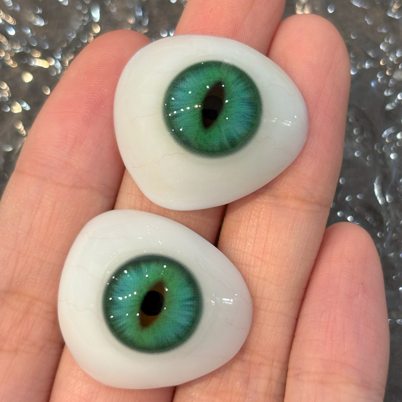 LENSPOISON-Doya Cat Eye Cyan Green（Weighted, 1 day disposable)