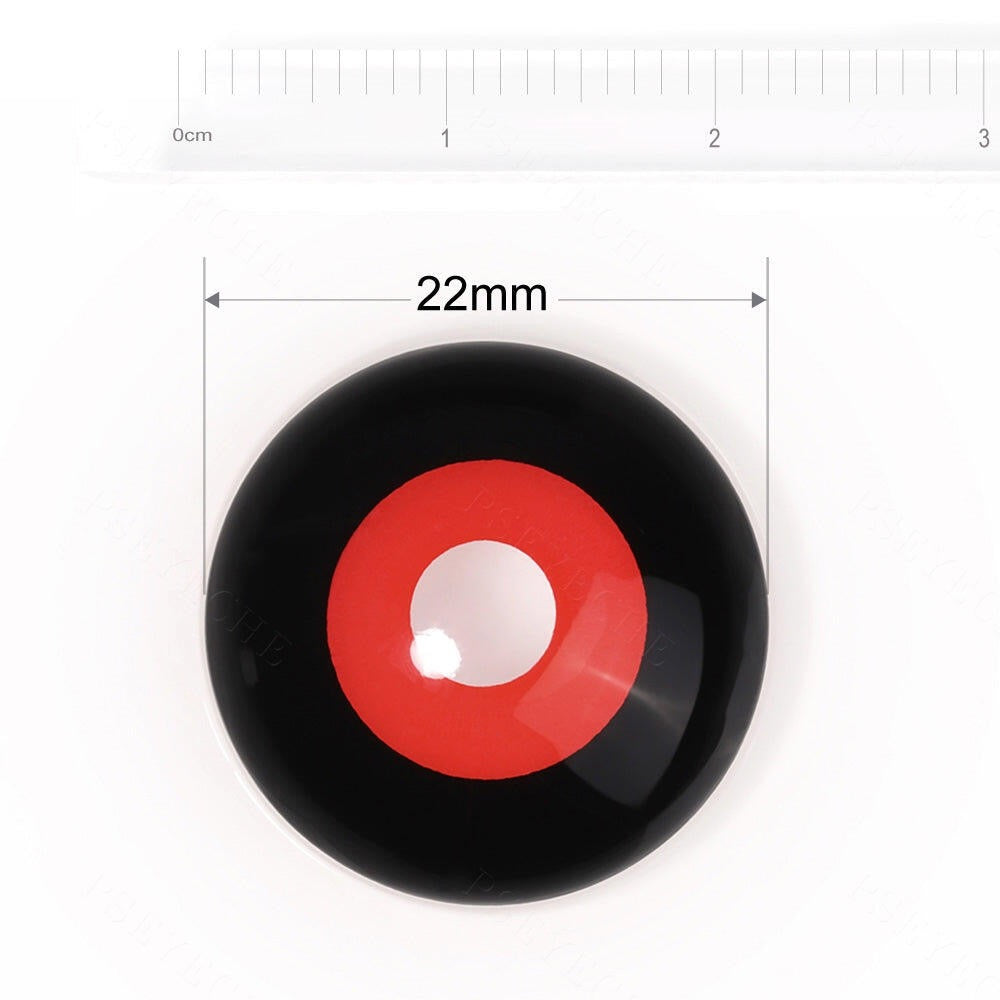 LENSPOISON-Ghoul Red Black Sclera 22mm （1 piece）