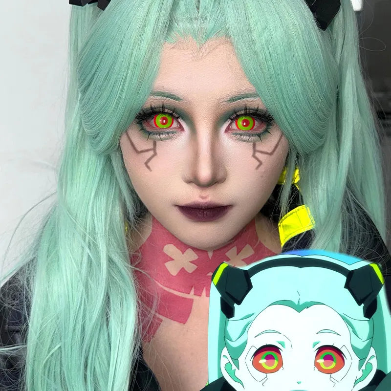 LENSPOISON-Cyberpunk Rebecca Red Green 17mm