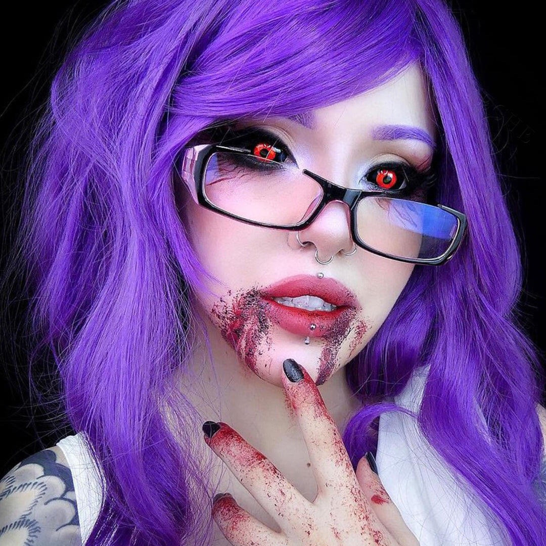 LENSPOISON-Ghoul Red Black Sclera 22mm （1 piece）